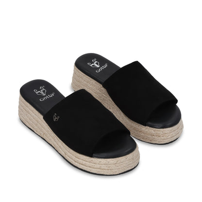 Sandalia Plataforma Negro Mujer 55971