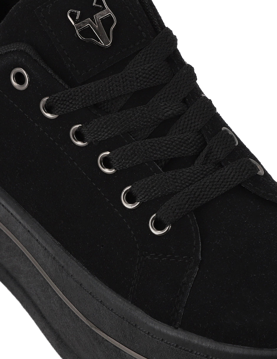 Tenis Plataforma Negros  Mujer 58011