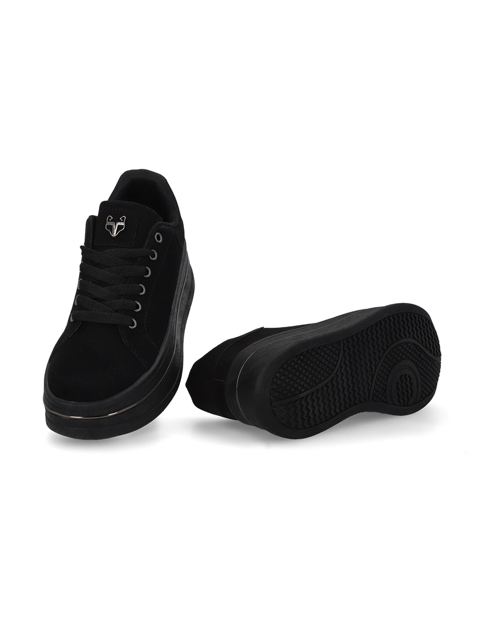 Tenis Plataforma Negros  Mujer 58011
