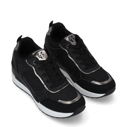 Tenis Plataforma Negros  Mujer 58060