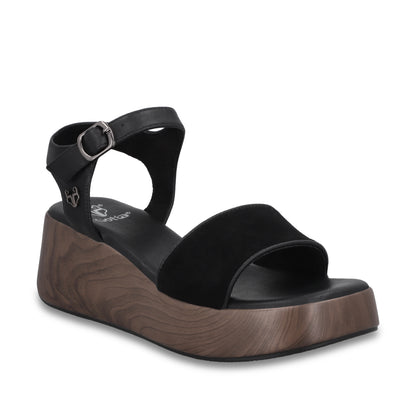 Sandalia Plataforma Negra Mujer 65820