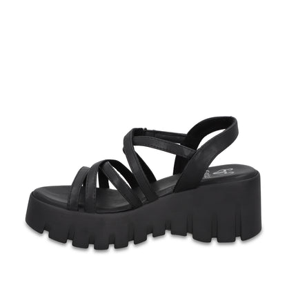Sandalia Plataforma Negra Mujer 65940