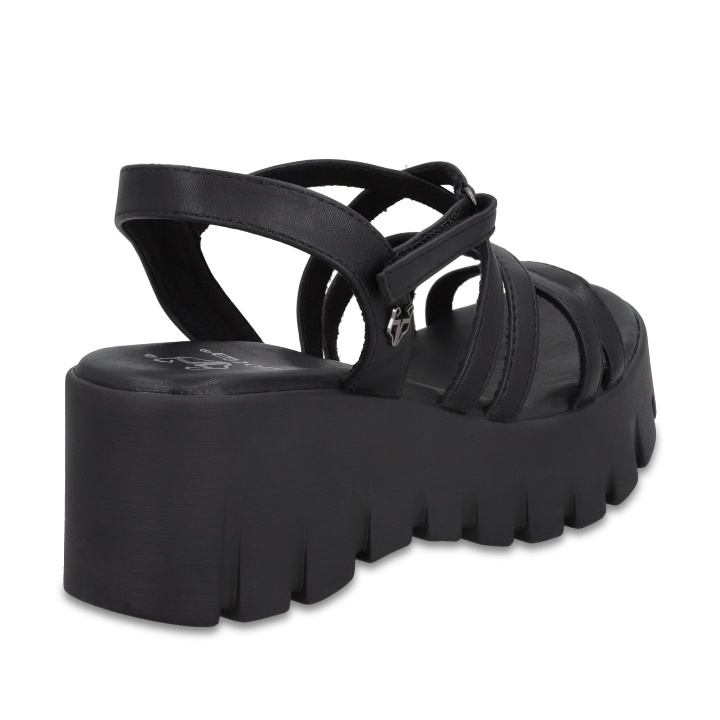 Sandalia Plataforma Negra Mujer 65940