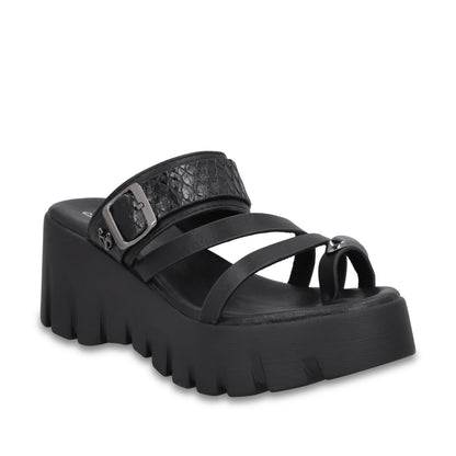 Sandalia Plataforma Negra Mujer 65941