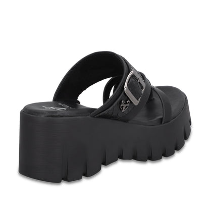 Sandalia Plataforma Negra Mujer 65941