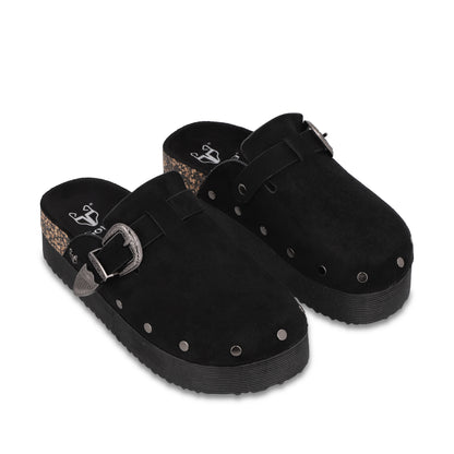 Zueco Plataforma Negro Mujer 65950