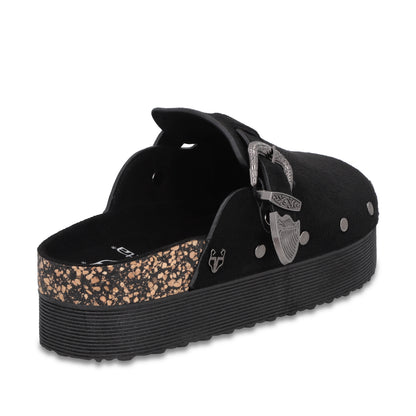 Zueco Plataforma Negro Mujer 65950