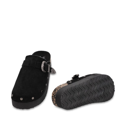Zueco Plataforma Negro Mujer 65950