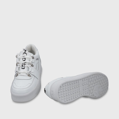 Tenis Cuero Plataforma Blanca Mujer 67312