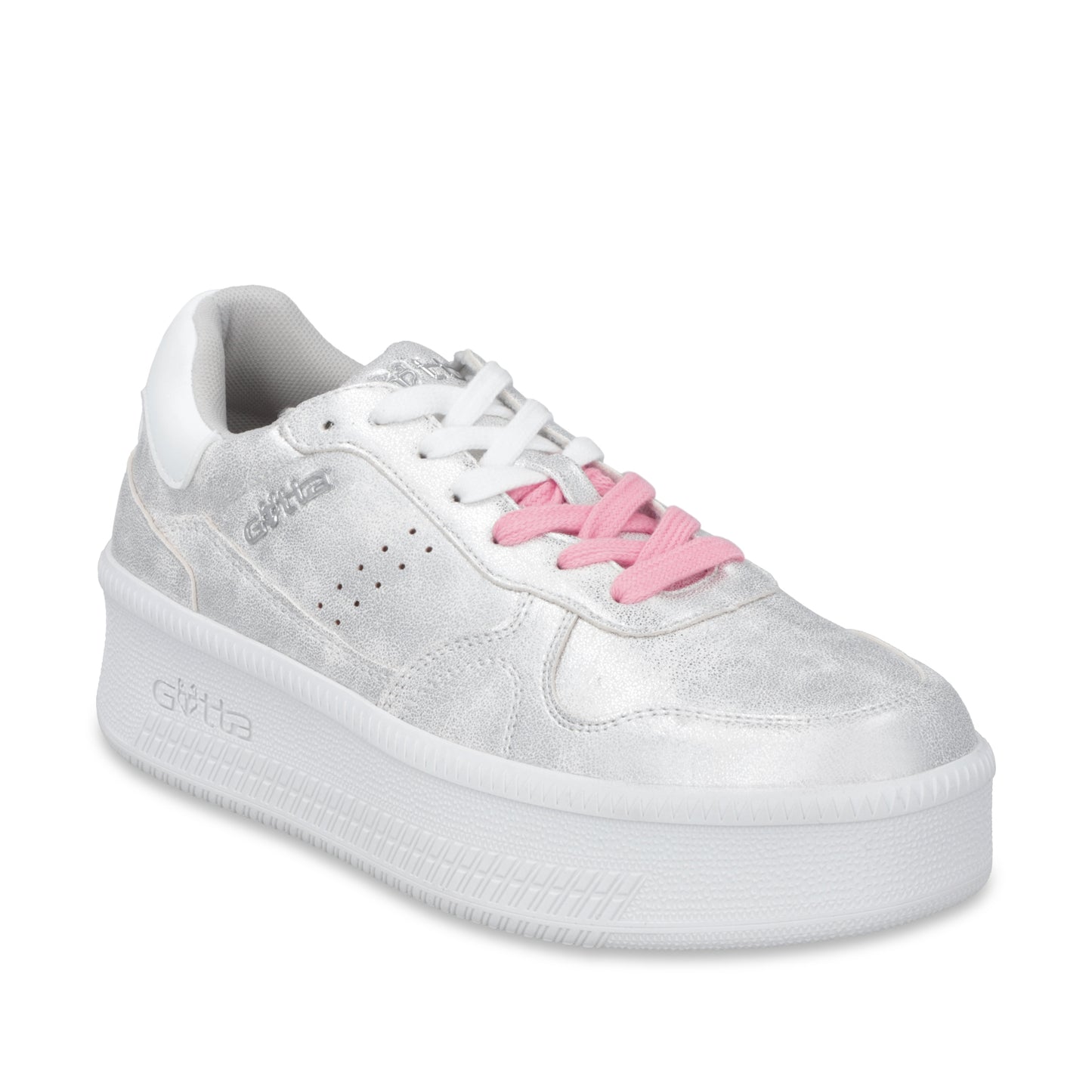 Tenis Plataforma Plateada Mujer 67313