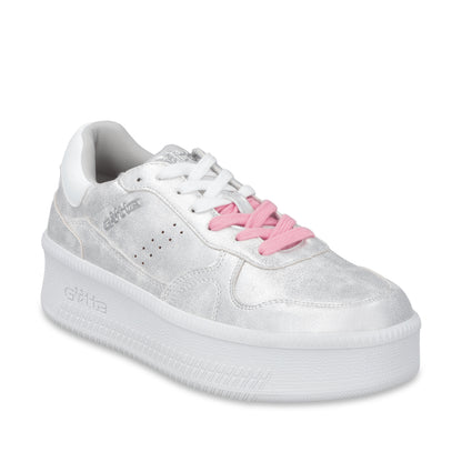Tenis Plataforma Plateada Mujer 67313