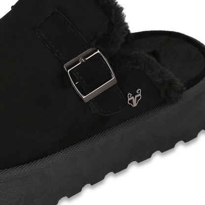 Zueco Plataforma Negro Mujer 6808001
