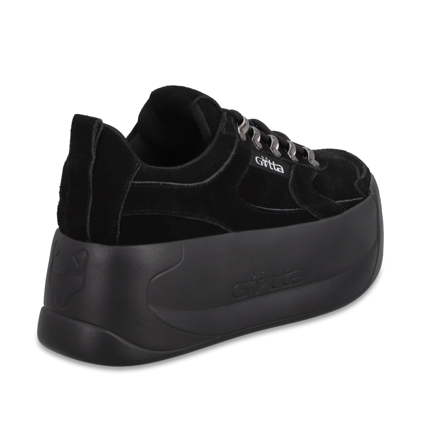 Tenis Cuero Plataforma Negra Mujer C732B