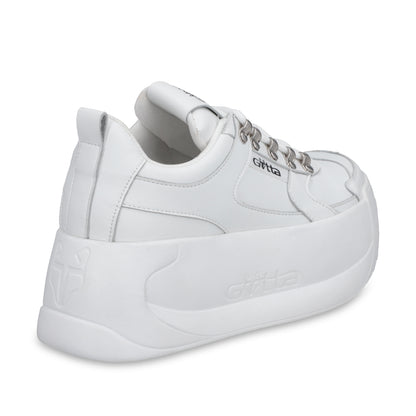Tenis Cuero Plataforma Blanca Mujer C732B