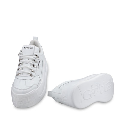 Tenis Cuero Plataforma Blanca Mujer C732B