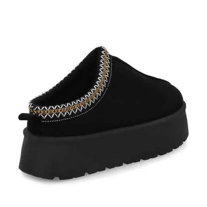 Pantufla Plataforma Negra Mujer 48112