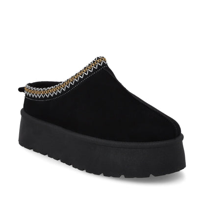 Pantufla Plataforma Negra Mujer 48112