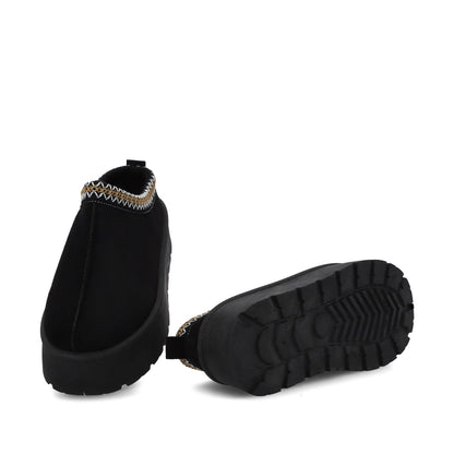 Pantufla Plataforma Negra Mujer 48112