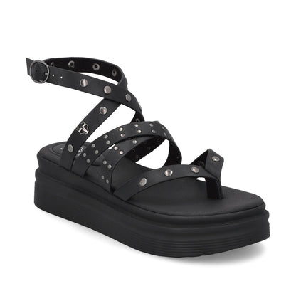 Sandalia Negra Mujer 43013
