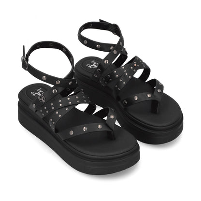 Sandalia Negra Mujer 43013