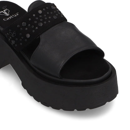 Sandalia Negra Mujer 45983