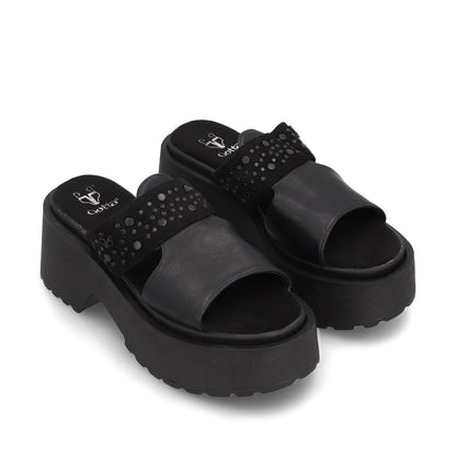 Sandalia Negra Mujer 45983