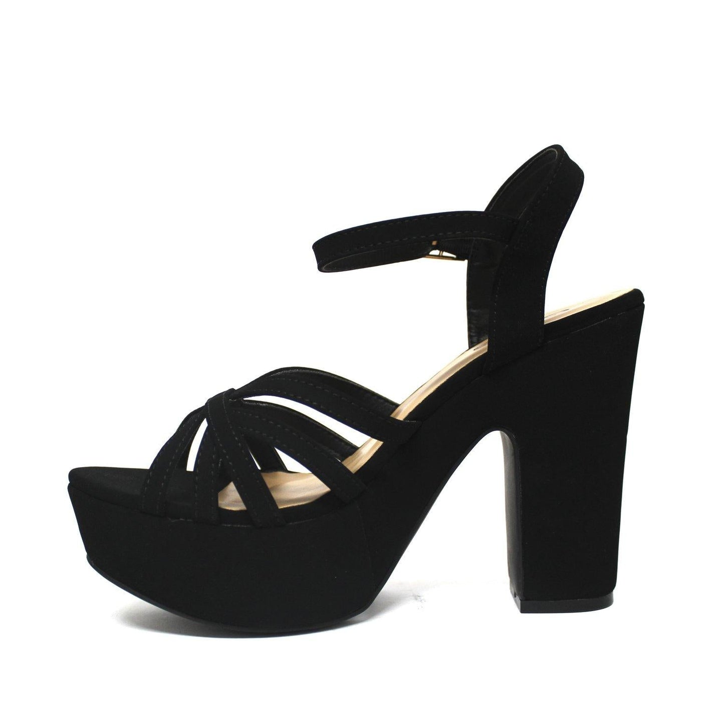 Sandalia Negra Tacón Mujer 86131