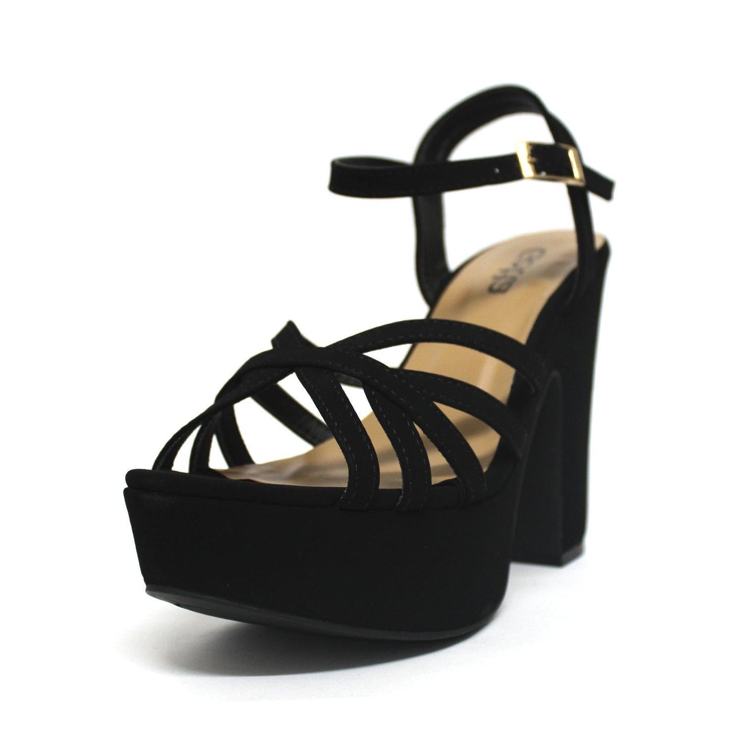 Sandalia Negra Tacón Mujer 86131