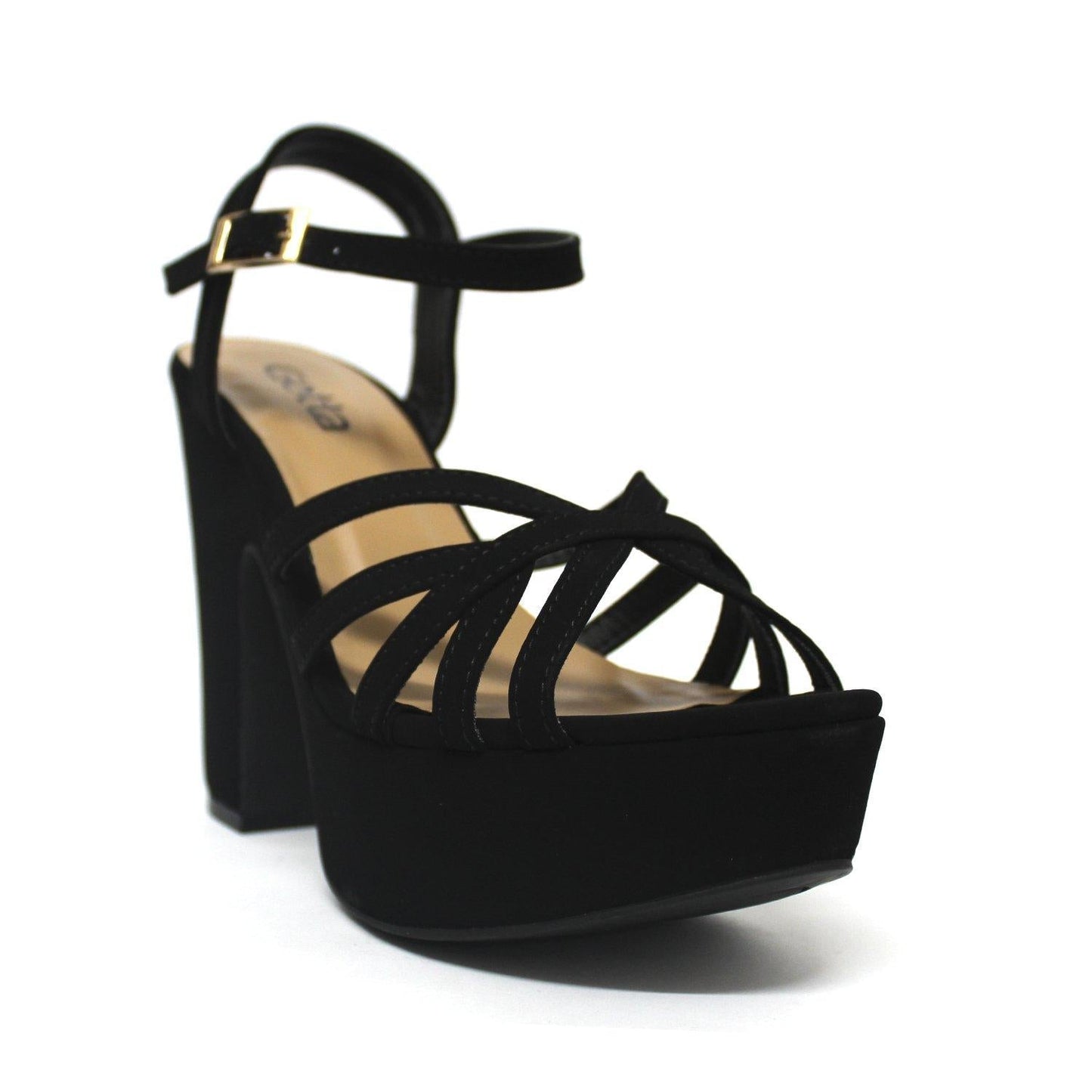 Sandalia Negra Tacón Mujer 86131