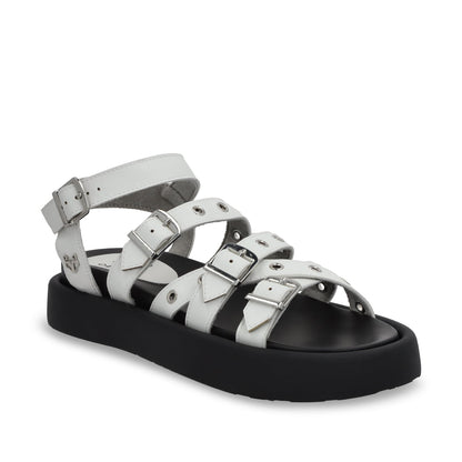 Sandalia Plana Blanca Mujer 55950