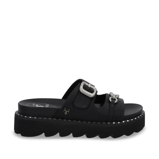 Sandalia Plana Negra Mujer 1573D