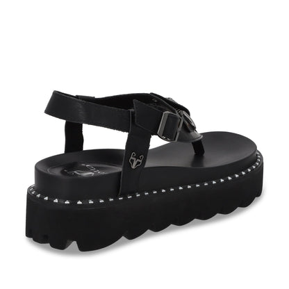 Sandalia Plana Negra Mujer 1573F