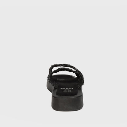 Sandalia Plana Negra Mujer 23290