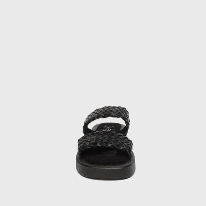 Sandalia Plana Negra Mujer 23290