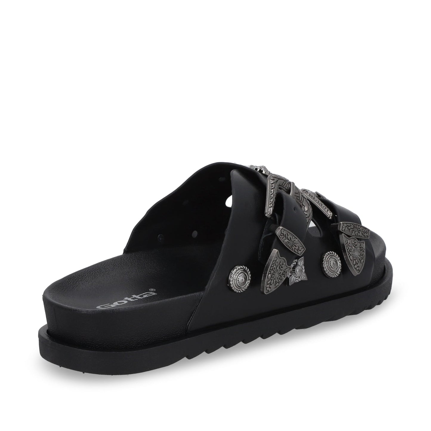 Sandalia Plana Negra Mujer 52050