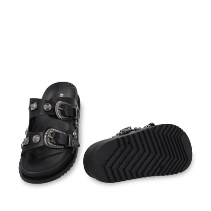 Sandalia Plana Negra Mujer 52050