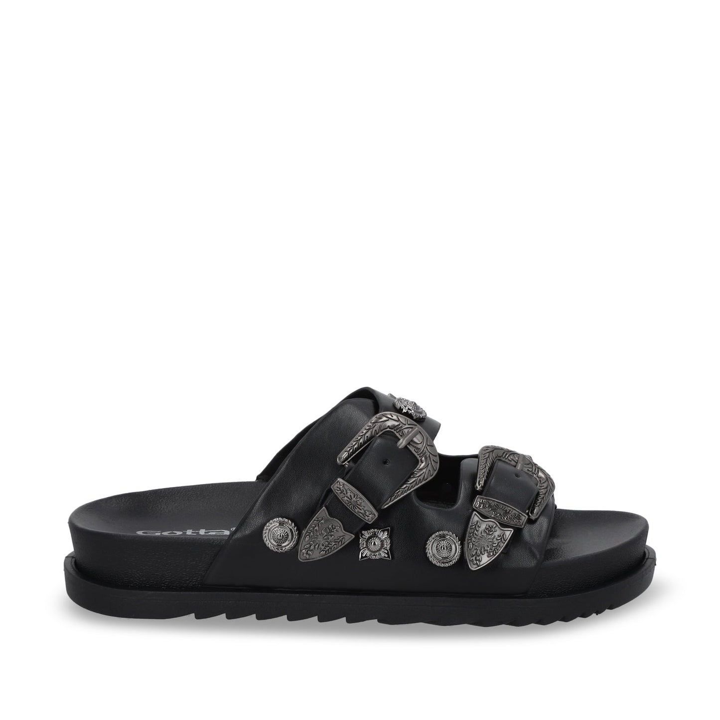Sandalia Plana Negra Mujer 52050
