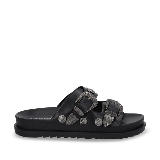 Sandalia Plana Negra Mujer 52050 - Gotta Mexico