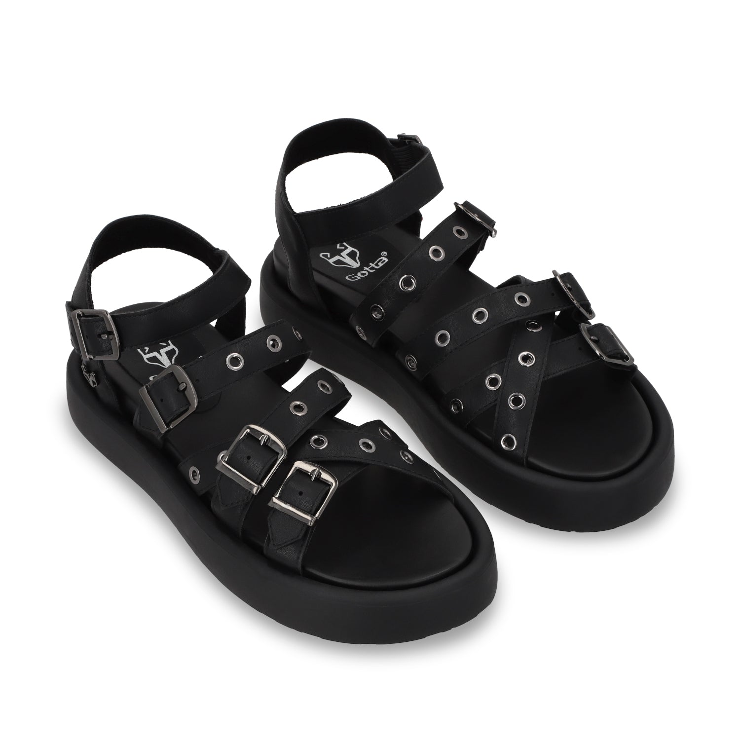 Sandalia Plana Negra Mujer 55950 - Gotta Mexico