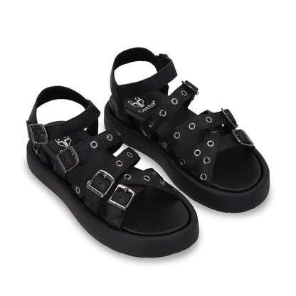 Sandalia Plana Negra Mujer 55950 - Gotta Mexico