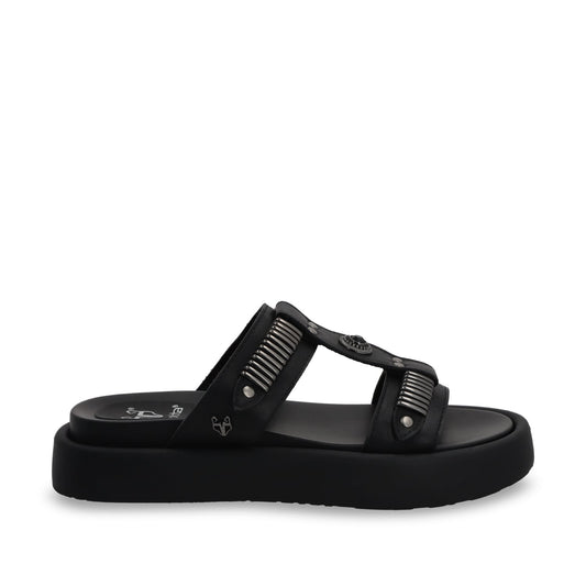 Sandalia Plana Negra Mujer 55951