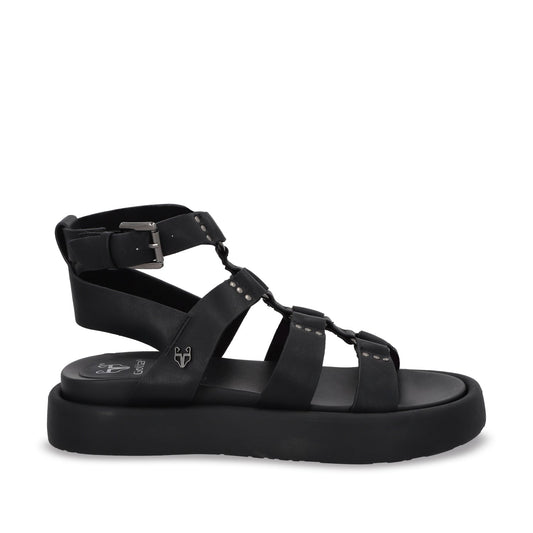 Sandalia Plana Negra Mujer 55952