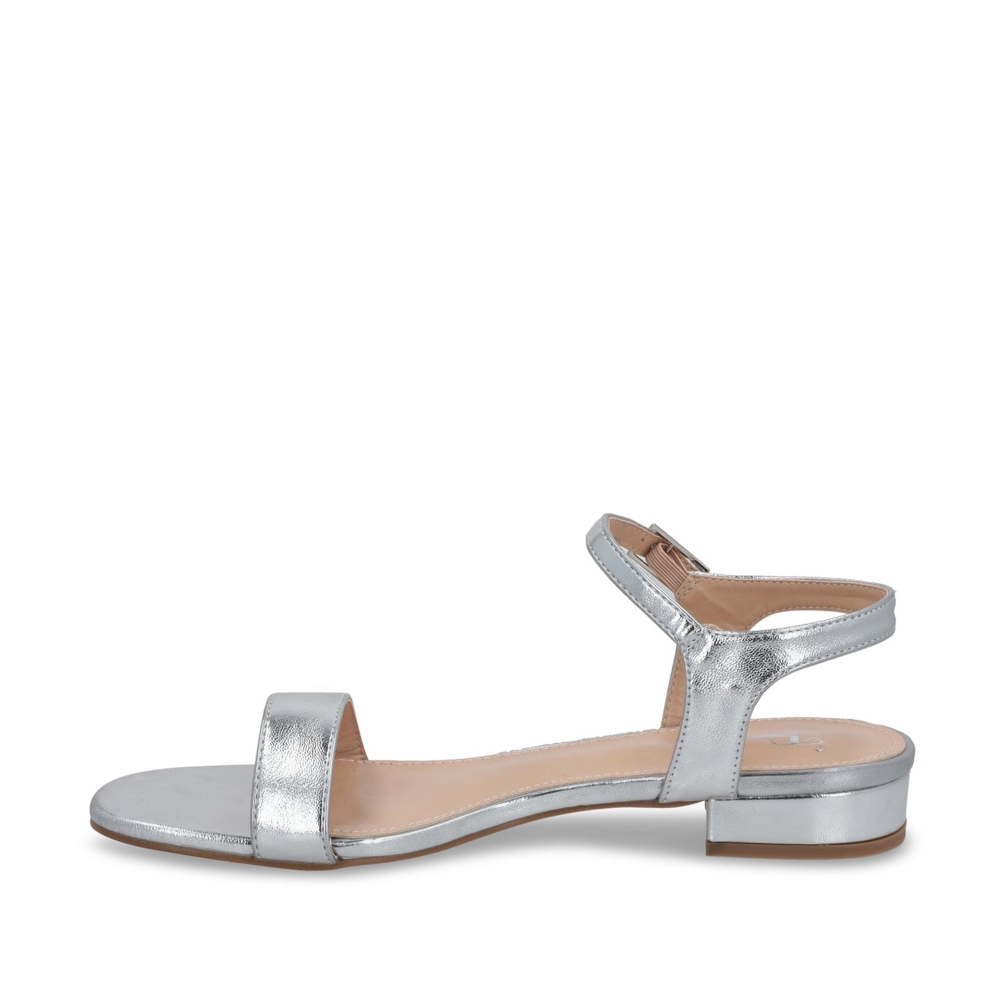 Sandalia Plana Plateada Mujer 55201