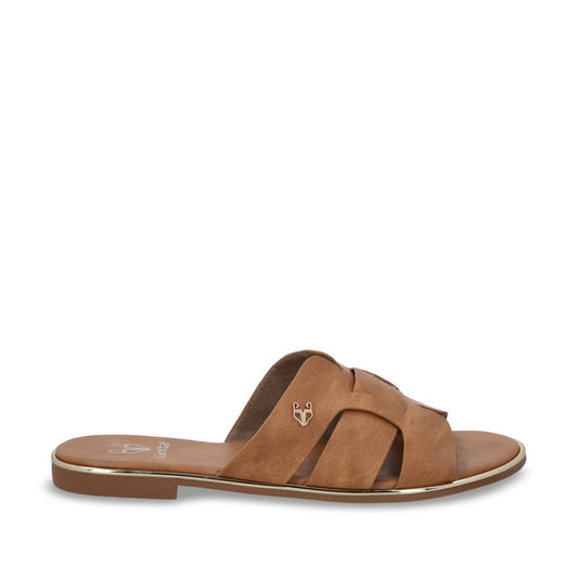 Sandalia Plano Camel Mujer 55210