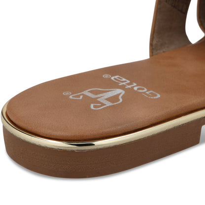 Sandalia Plano Camel Mujer 55210 - Gotta Mexico