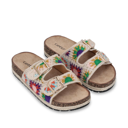 Sandalia Plano Multicolor Mujer 52040