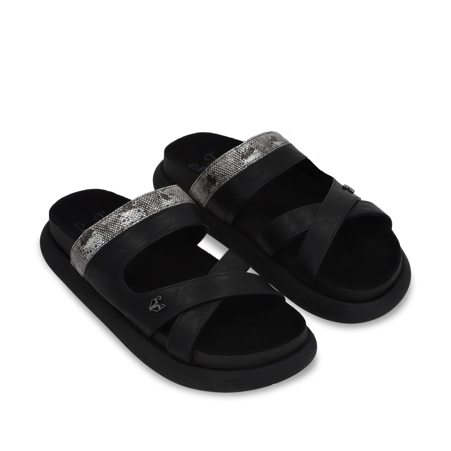 Sandalia Plano Negro Mujer 53700