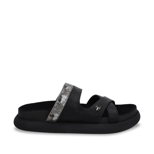 Sandalia Plano Negro Mujer 53700