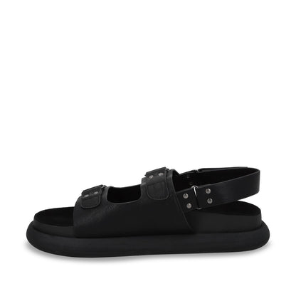 Sandalia Plano Negro Mujer 53701