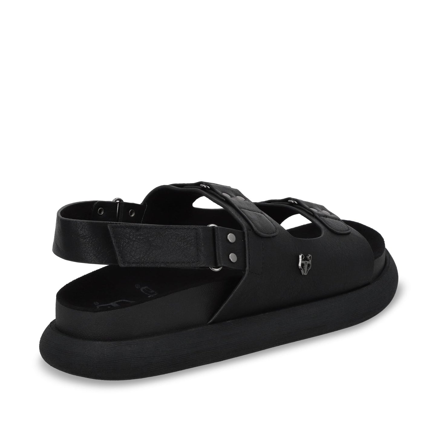 Sandalia Plano Negro Mujer 53701